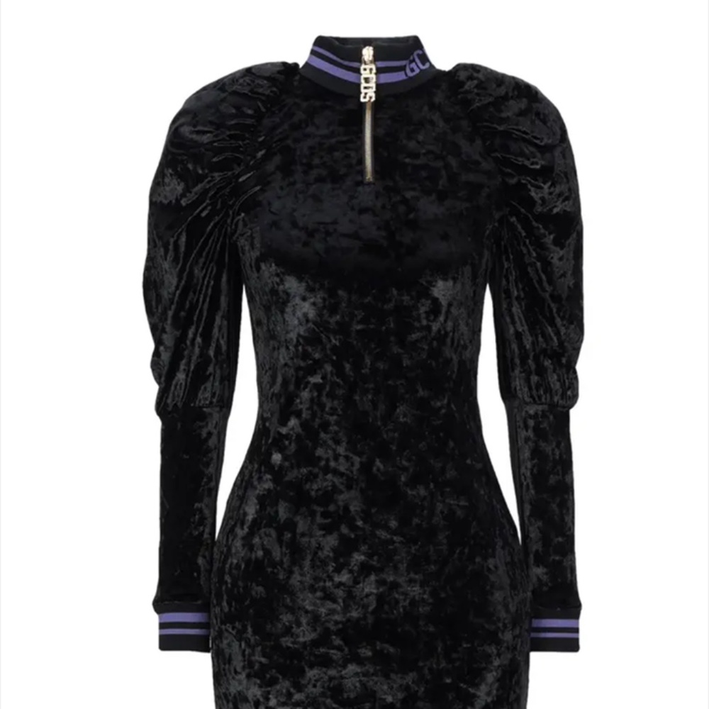 GCDS black puffed shoulder bodycon dress Size Small